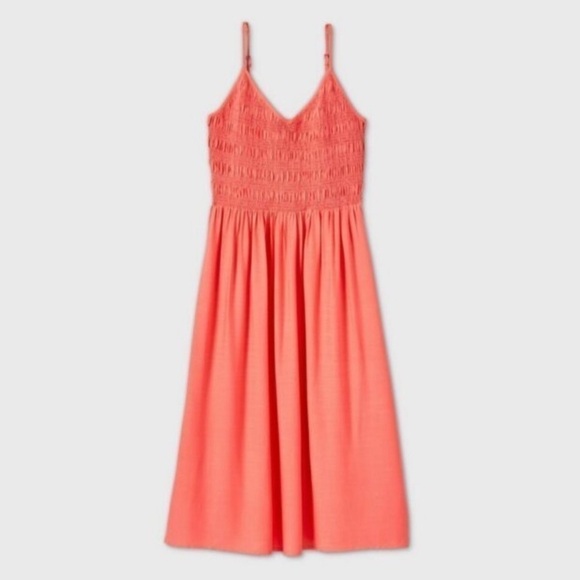 Wild Fable Smocked V-Neck Sleeveless Midi Dress Size Medium Women - Picture 1 of 13